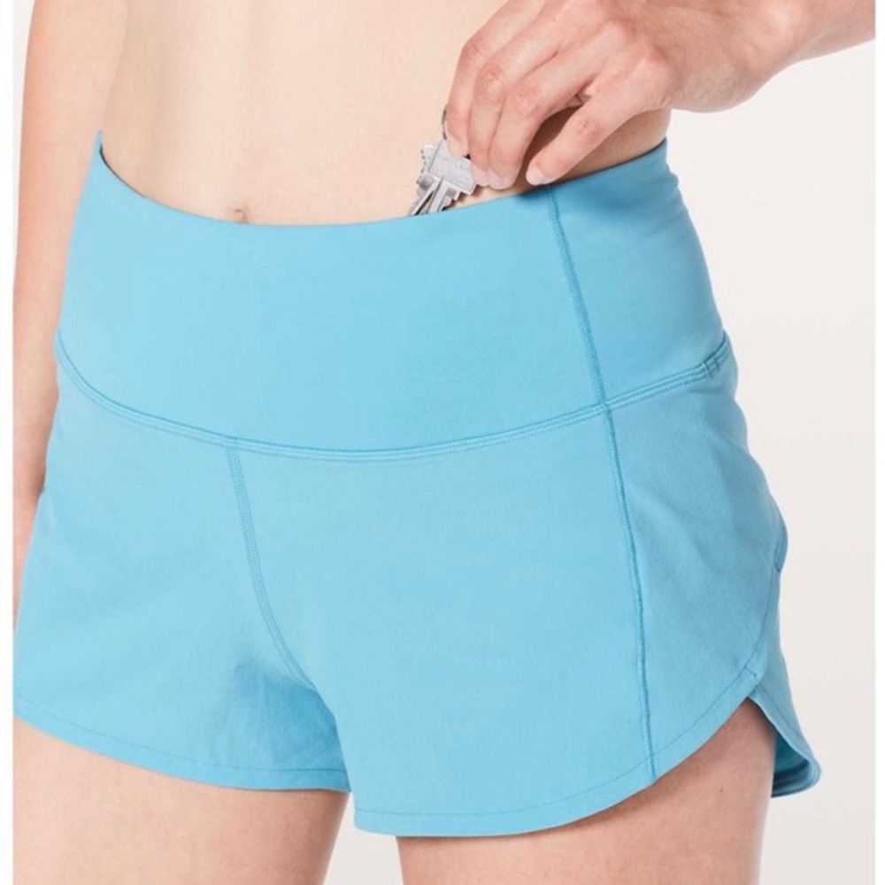 Bright Blue Lululemon Speed Shorts 2.5”
